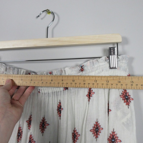 Free People Gold Dust Wide Leg White Paisley Pants Boho Festival Size Medium - Picture 4 of 12